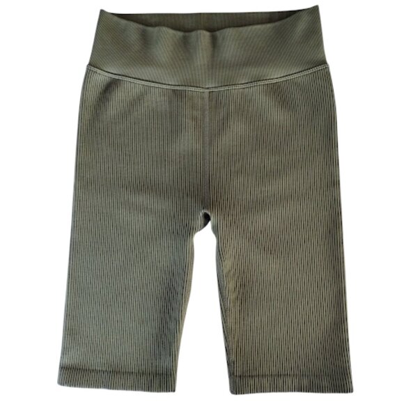 CALVIN KLEIN PERFORMANCE Ribbed Compression Bike Shorts Olive Green S - Picture 4 of 13